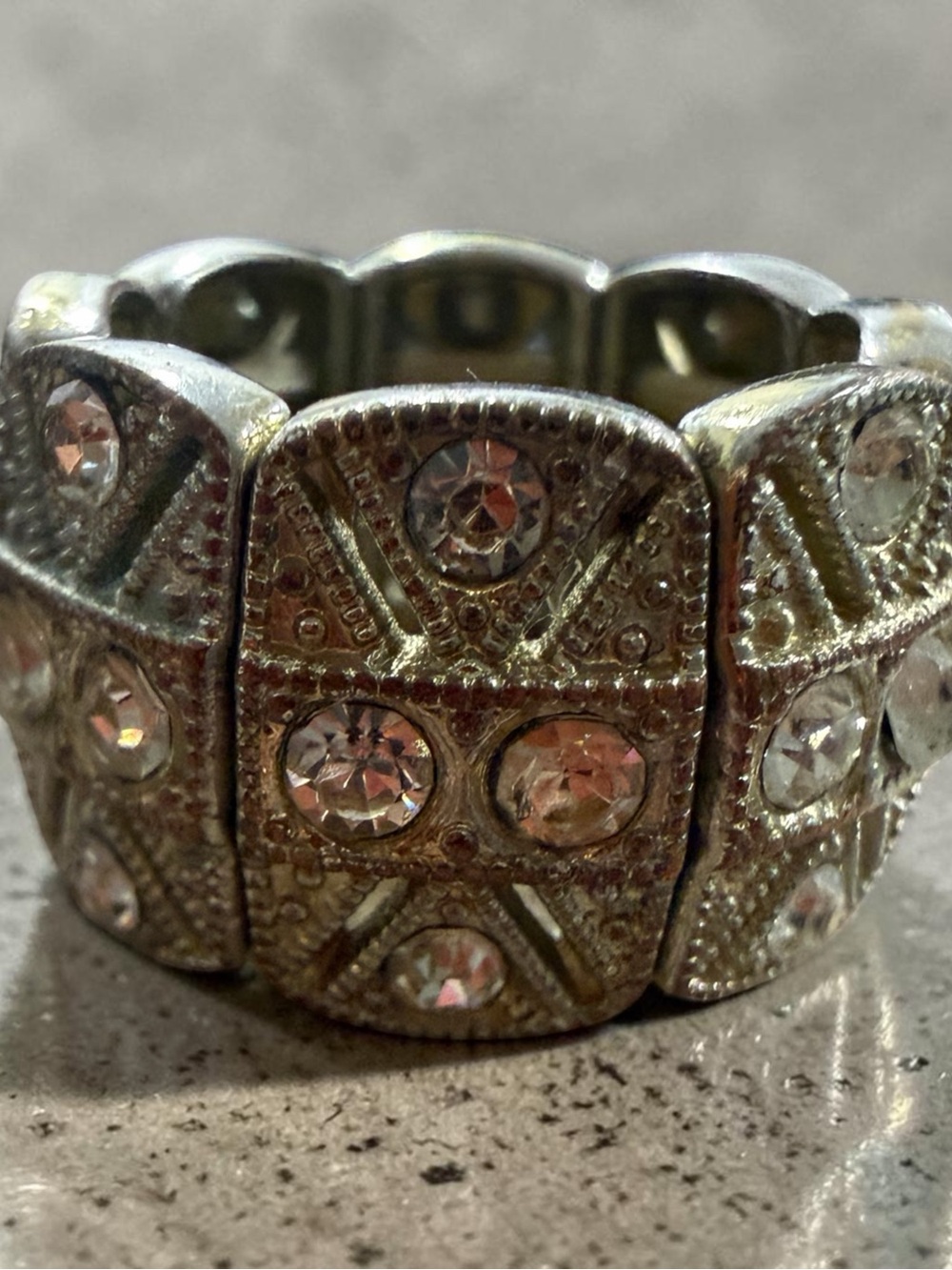 Gold-Tone Crystal Stretch Ring